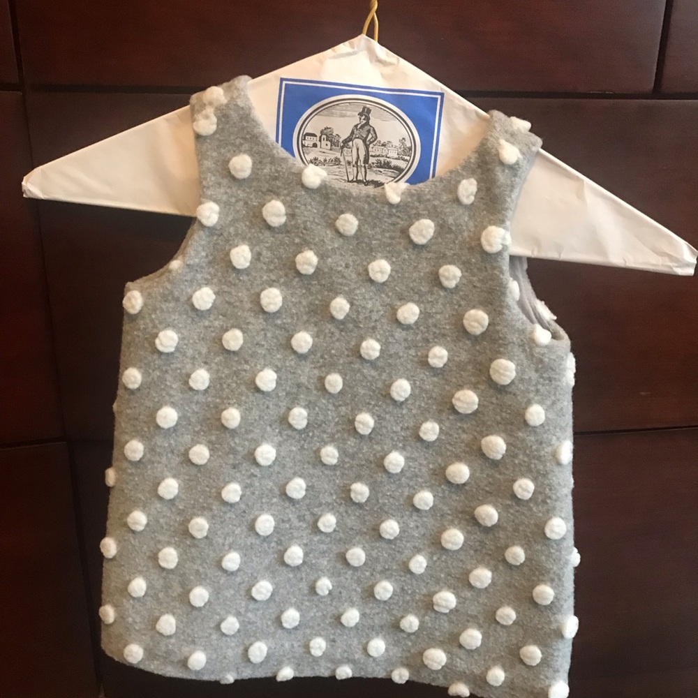 Baby Gap Grey Fuzzy Baby Girls Polka Dot Dress